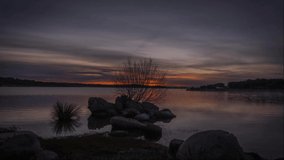 time-lapse sunrise lake in spain