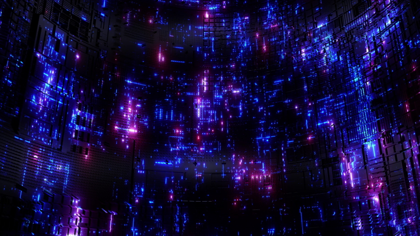 Looping Background, showing an abstract datacenter with blinking lights in a shaft.

Abstract technology visualization, perfect for projects related to hacking, computing, IT, AI, electricity, science | Shutterstock HD Video #1054881551