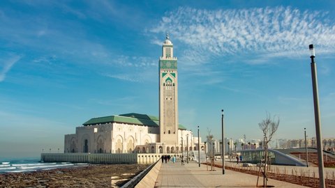 Hassan II Mosque slide in hyperlapse