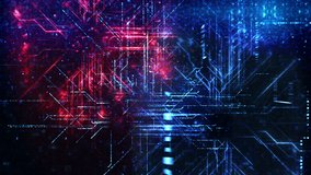 Digital Circuit Network Loop. Endless Flight through a huge digital network of data and circuitry. Perfect to illustrate data, information, computing, big data, statistics, processing, the cloud - Powered by Shutterstock - Get 15% off with code: PIKWIZARD15