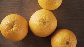 Ripe oranges close up. Studio video