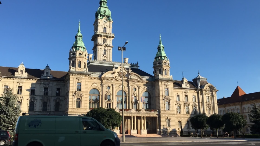 Time Lapse of the Town Hall in Győr, Hungary