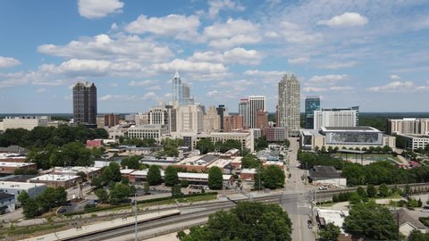 4K Downtown Raleigh North Carolina Daytime with Clouds and Cars