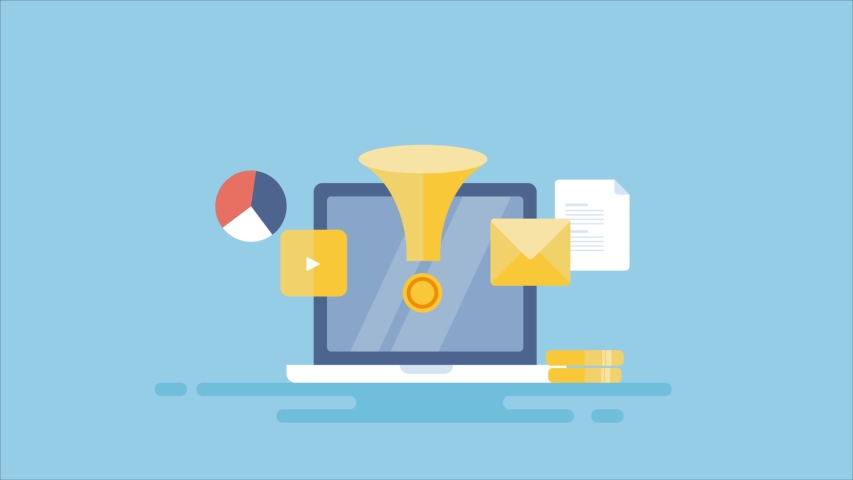 Lead generation, Sales funnel, Conversion optimization, Customer conversion rate - conceptual marketing animation video