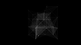 Cubic formation of lines and dots moving randomly along the edges as the cube itself rotates. The footage is 4K resolution and 50fps for easy re-timing and black and white for easy colouring. - Powered by Shutterstock - Get 15% off with code: PIKWIZARD15