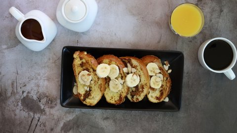 Serving Banana Almond French Toast