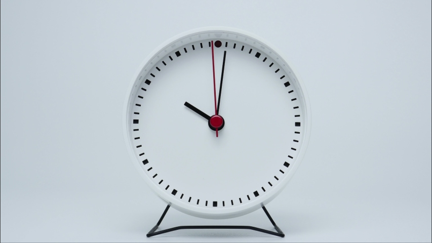 White Alam clock 10 o'clock, Time lapse moving fast, Time concept. Royalty-Free Stock Footage #1054923518