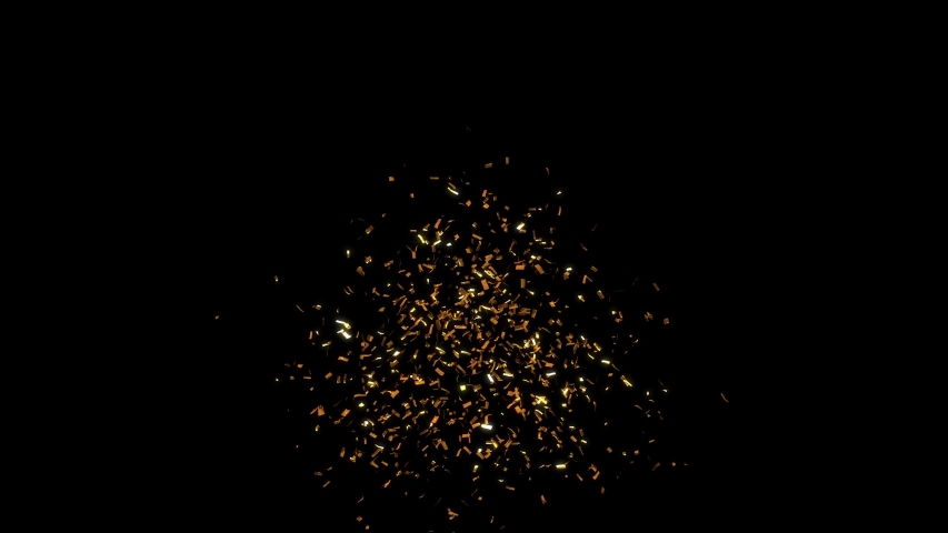 4 Pack Golden confetti shiny explosion falling from above high quality 60fps Animation with mask on black background | Shutterstock HD Video #1054927085