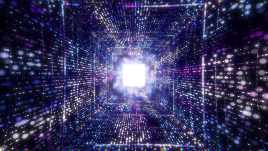3D Big Data Digital tunnel square with futuristic matrix. Technological and related motion background. Seamless loop 3D rendering Royalty-Free Stock Footage #1054933292