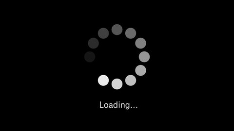 Loading circle icon animation on black background. 4K clip with alpha channel.
