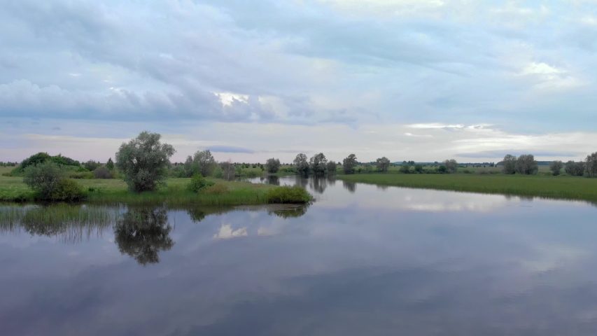 Lake Before Sunset In The Forest