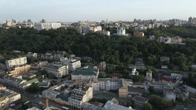Kyiv, Ukraine. Aerial view. Slow motion