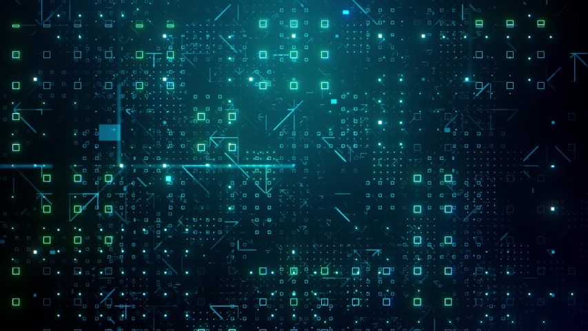 animation random colored computer code strings and digital elements flying toward the viewer. 3d animation Royalty-Free Stock Footage #1054968386