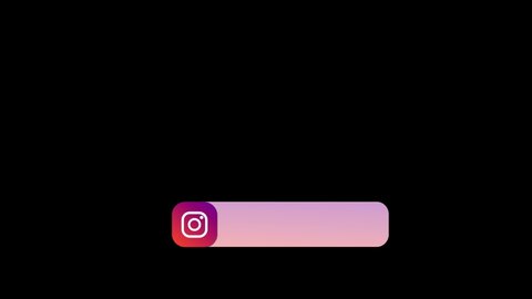 Editorial animation. Instagram logo icon with lower thirds appears then disappears at black background. Lower third border this is ready place for your text.