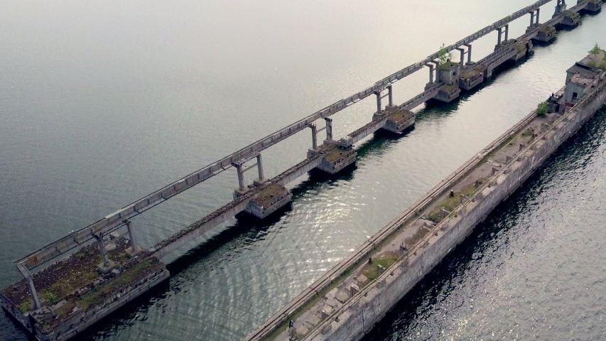 The two long concrete walls on the water of Gulf of Finland or the very rare base for demagnitisation of submarines