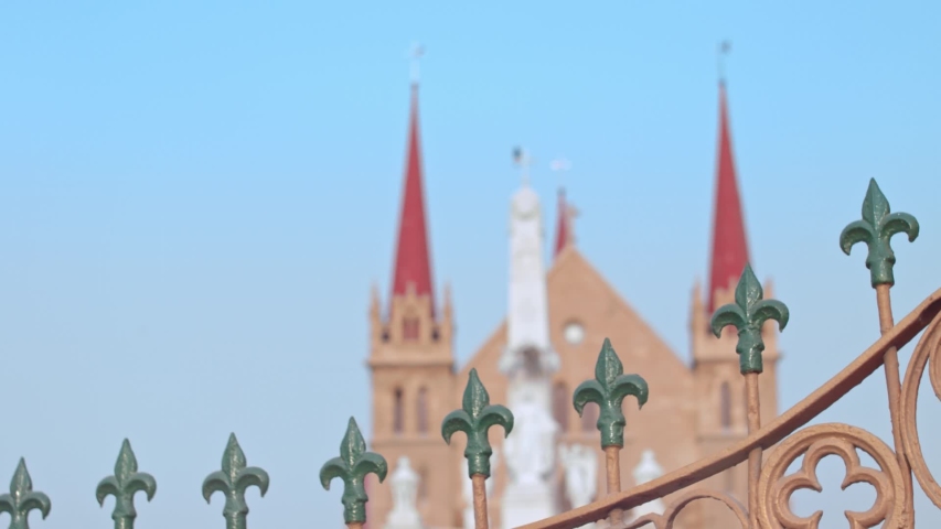 Saint Patrick’s Cathedral in Karachi, through the fences.