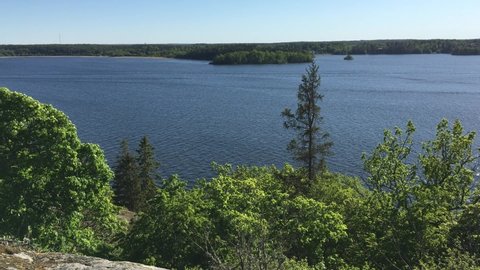 Nice view over the lake Malaren in Jarfalla, Stockholm, Sweden. 