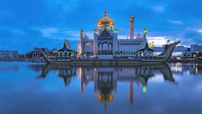 magnificent mosque and magic sunrise brunei