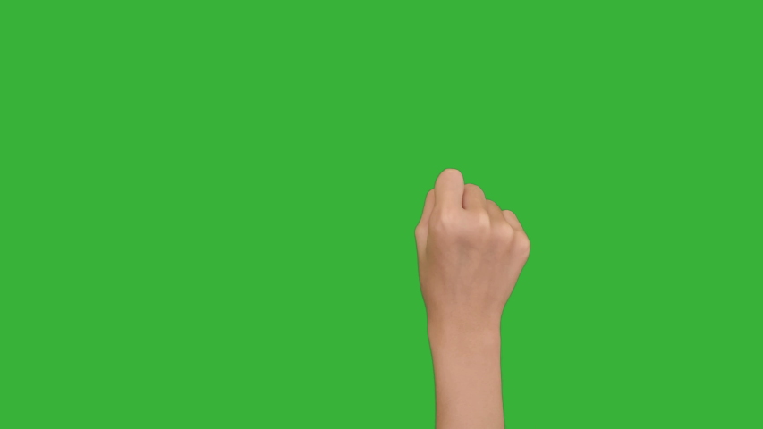 4K footage real time close-up hand of asian young girl counting from one to five isolated on chroma key green screen background. Royalty-Free Stock Footage #1055045003