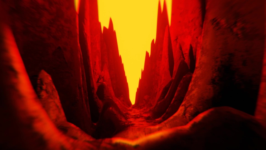 3d Rendering Abstract VJ Loop. Lava on the floor with Ring of fire and ember  | Shutterstock HD Video #1055060117