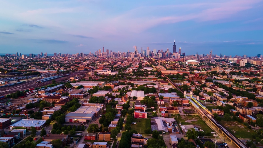 Chicago Skyline at Night in Illinois image - Free stock photo - Public ...