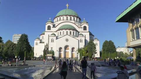 BELGRADE, SERBIA - CIRCA 2020:  The Church of Saint Sava, also known as Hram, a Serbian Orthodox church and one of the most important landmarks of Belgrade