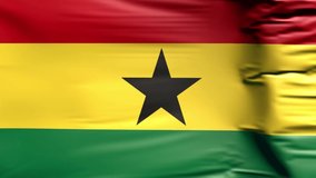 Waving flag. National flag of Ghana. Realistic 3D animation