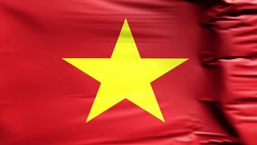 Waving flag. National flag of Vietnam. Realistic 3D animation