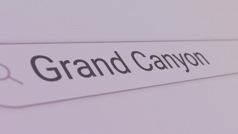 Grand Canyon Search Bar 
Close Up Single Line Typing Text Box Layout Web Database Browser Engine Concept 