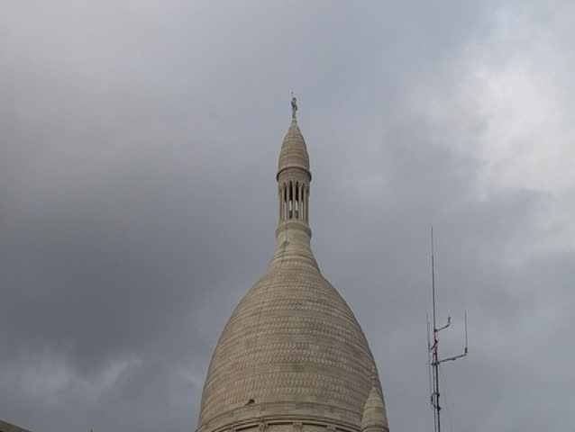 The Basilica of the Sacred Heart of Jesus (Basilique du Sacre-Coeur) on Montmartre hill, Paris