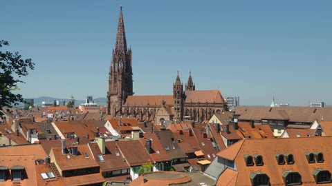 Old town of the city Freiburg im Breisgau in Germany on a sunny day in summer