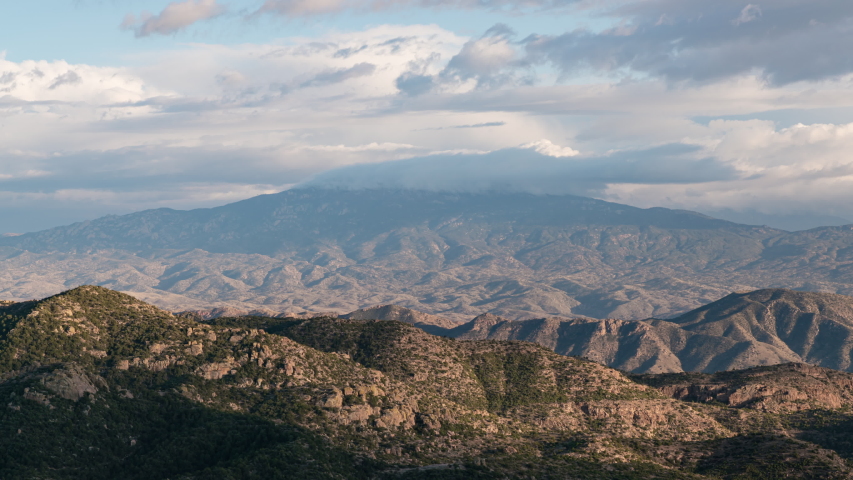 Time lapse of mountain peak shot from Mount Lemon in Arizona Royalty-Free Stock Footage #1055115038
