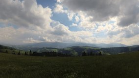 Time Lapse summer landscape  with views of the mountain range Borzhava in the Carpathians 