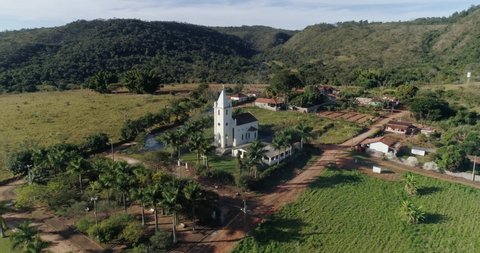 Aerial view of the Termópolis villey, São Sebastiao do Paraiso, Minas Gerais / Brazil. 4K.