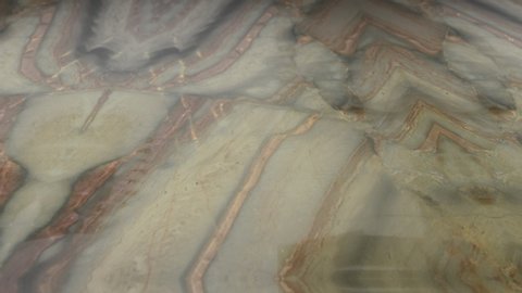 Polished Brown Marble With Streaks Of Grey And Yellow. Abstract Marble Texture Background. - tracking shot