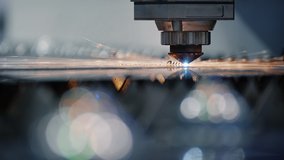 Modern Technological Cnc Cutting Power Action on Metallic Horizontal Ironwork Object Hot Gas. Making Industrial Details in Computer Program Heavy Industry. Cut Metal Material Laser Burn Closeup Shot - Powered by Shutterstock - Get 15% off with code: PIKWIZARD15