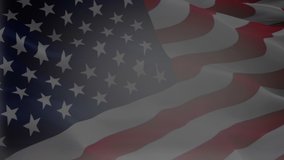 United States of America waving flag video gradient background. American Flag Slow Motion. USA flag for Independence Day, 4th of july US American Flag Waving 1080p Full HD footage. USA America flags v