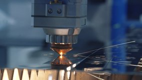 Modern Technological Cnc Cutting Power Action on Metallic Horizontal Ironwork Object Hot Gas. Making Industrial Details in Computer Program Heavy Industry. Cut Metal Material Laser Burn Closeup Shot - Powered by Shutterstock - Get 15% off with code: PIKWIZARD15