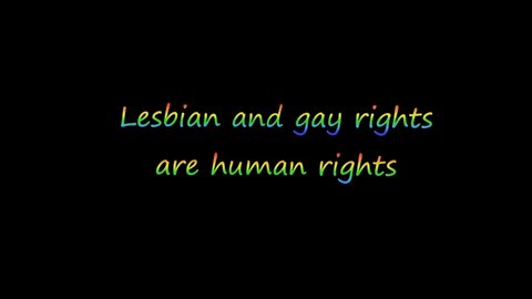 Lesbian and gay rights are human rights text. 3d render