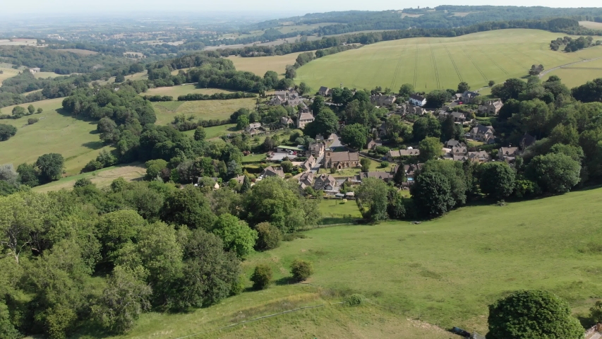 Snowshill Quaint Cotswolds Village Drone Aerial Landscape Gloucestershire Summer