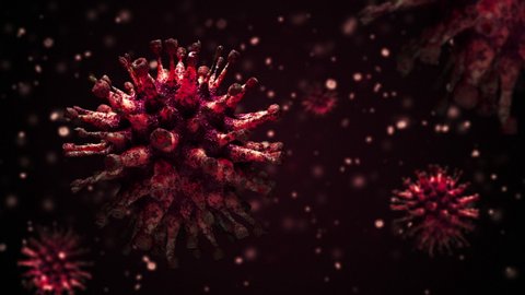 Coronavirus COVID-19 realistic 3D animation. Acute respiratory syndrome. SARS-CoV-2 also known as 2019-nCoV. Global Pandemic. 4K Ultra HD