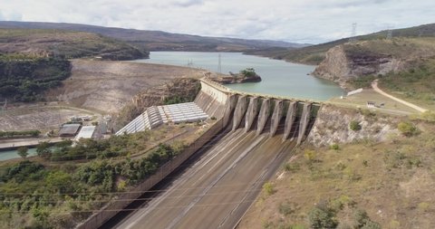 Furnas hydroelectric plant in Rio Grande, State of Minas Gerais, Brazil 4K.