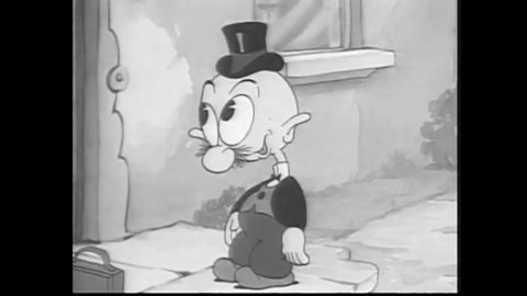 CIRCA 1937 - In this animated film, Wiffle Piffle is a singing salesman who knocks on every door of Betty Boop's house until she agrees to let him in.