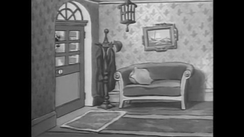 CIRCA 1936 - In this animated film, Betty Boop spanks Pudgy because she thinks he destroyed her home, but her three kittens sing about how they are to blame.