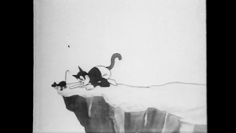 CIRCA 1924 - In this animated film, Felix the Cat is befuddled while trying to shoot a duck who shape shifts into many forms, then the duck reveals himself to be an avian magician.