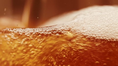 Pouring Beer Into Glass Macro Video