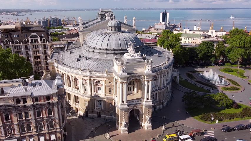 odessa ukraine  opera theater drone view