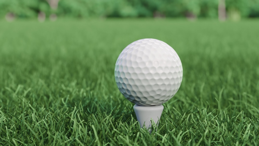 Golf club hits a golf ball in a super slow motion Royalty-Free Stock Footage #1055225684
