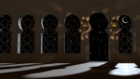 3d render mosque, Muslim temple. Ramadan Kareem Islamic holy month