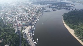 View of Kyiv from above. Ukraine. Aerial view